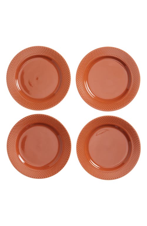 Lyngby Porcelaen Rhombe Color Set Of 4 Lunch Plates In Terracotta
