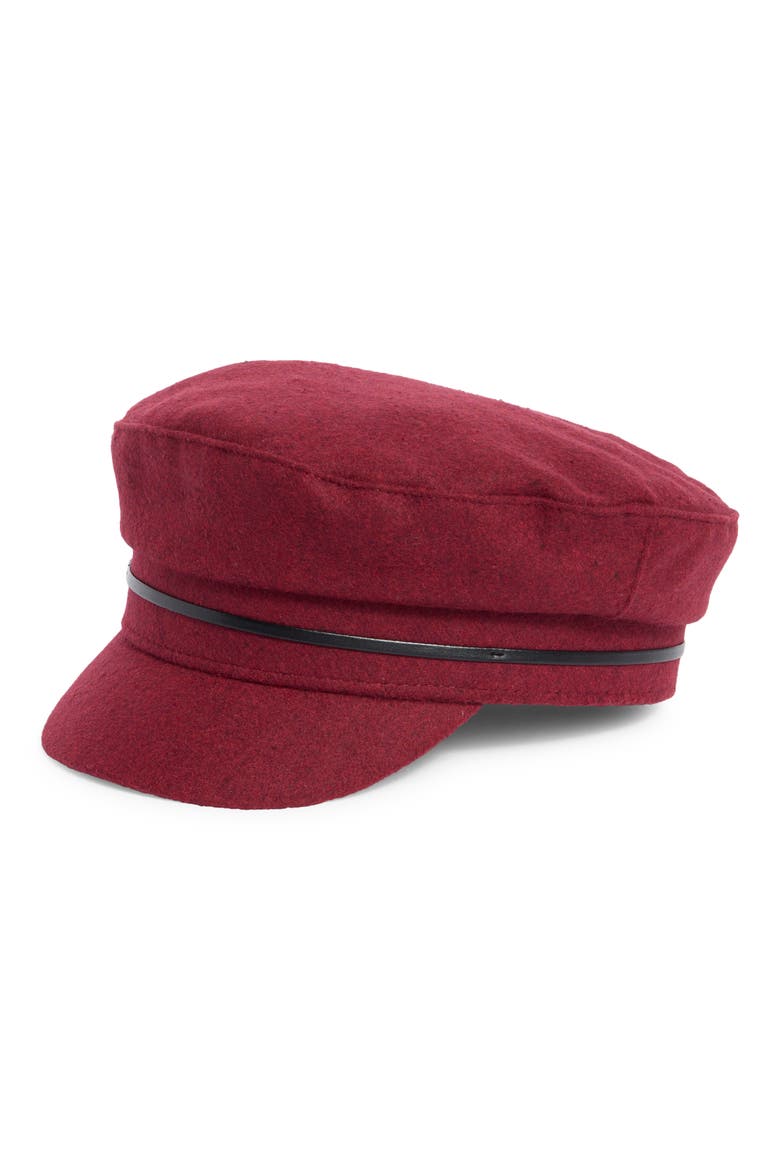 Solid Skipper Cap, Main, color, WINE