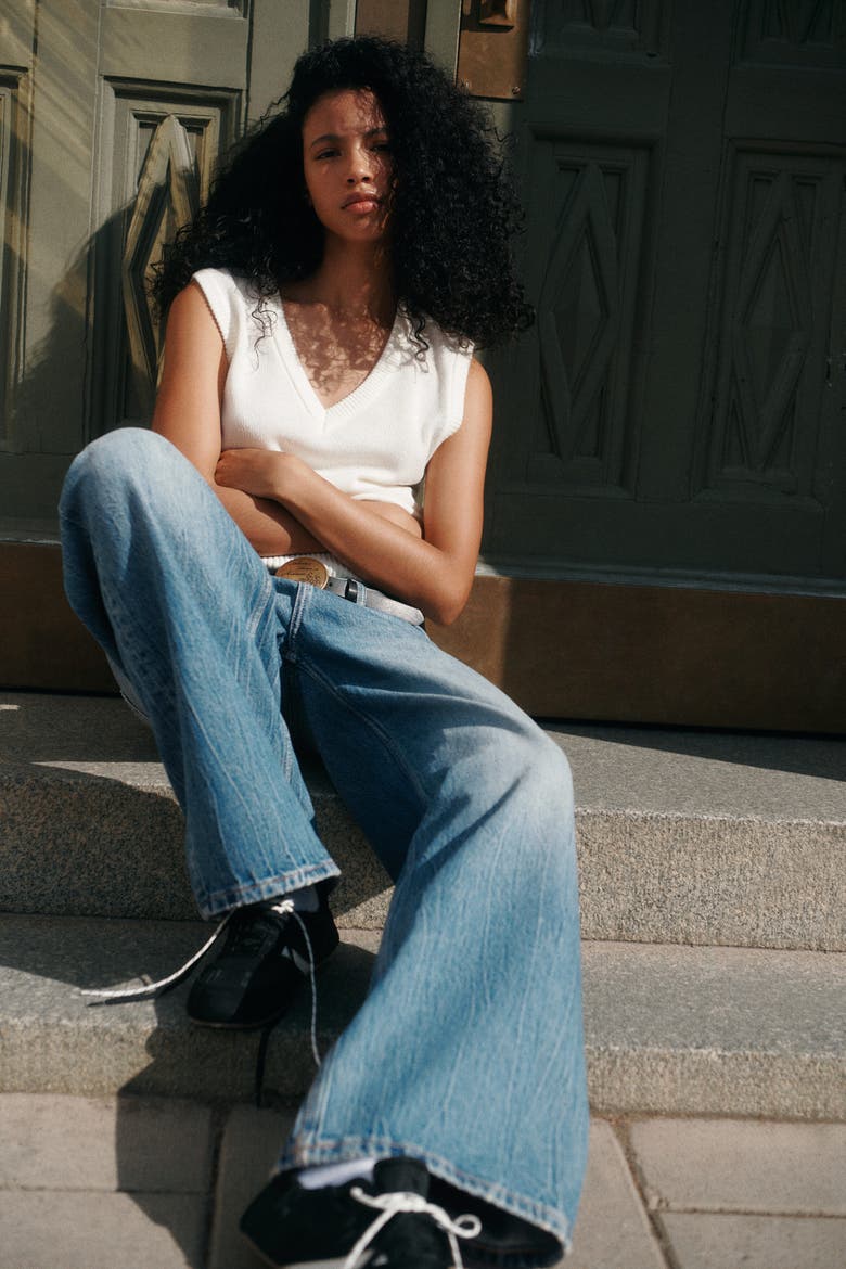 Baggy Low-waist Jeans, Alternate, color, Denim blue
