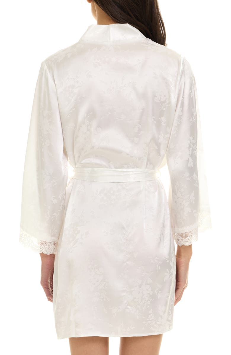 Flora By Flora Nikrooz Eloisa Floral Satin Wrap, Alternate, color, Ivory