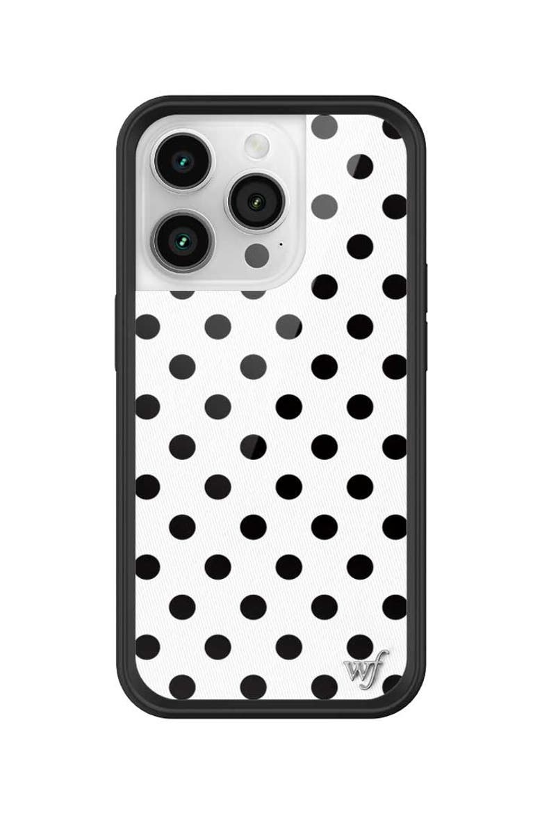 Polka Dot | White and Black iPhone Case, Alternate, color, White