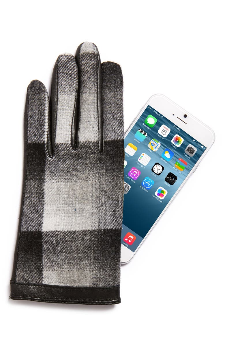 Halogen<sup>®</sup> Plaid Tech Gloves, Alternate, color,