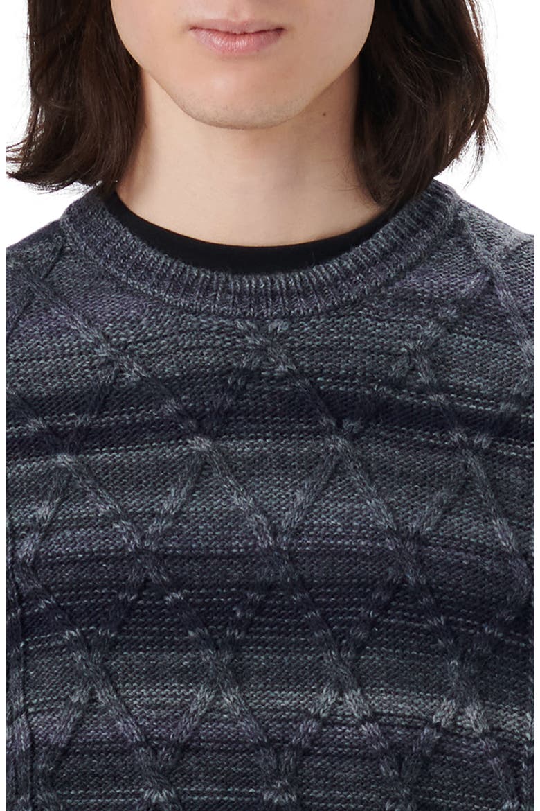 Diamond Stitch Wool Blend Sweater, Alternate, color, CAVIAR