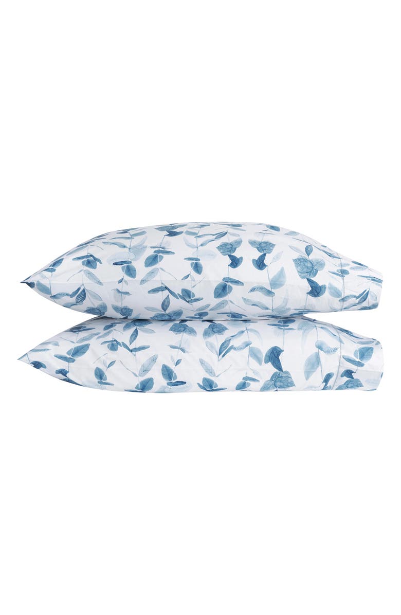 Matouk Antonia Set of 2 Pillowcases, Main, color, Hazy Blue