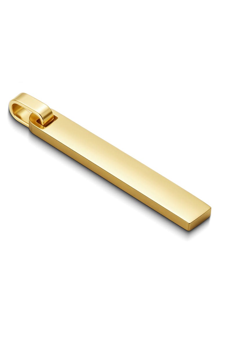 Men's Flat Vertical Bar Pendant Necklace, Alternate, color, GOLD