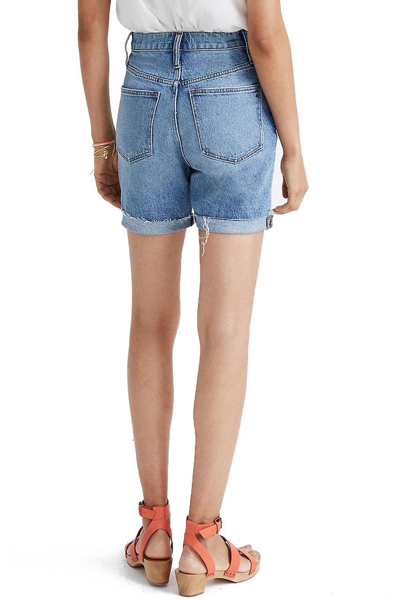 Tencel® Lyocell Edition High Waist Mid-Length Denim Shorts, Alternate, color, LAWNDALE