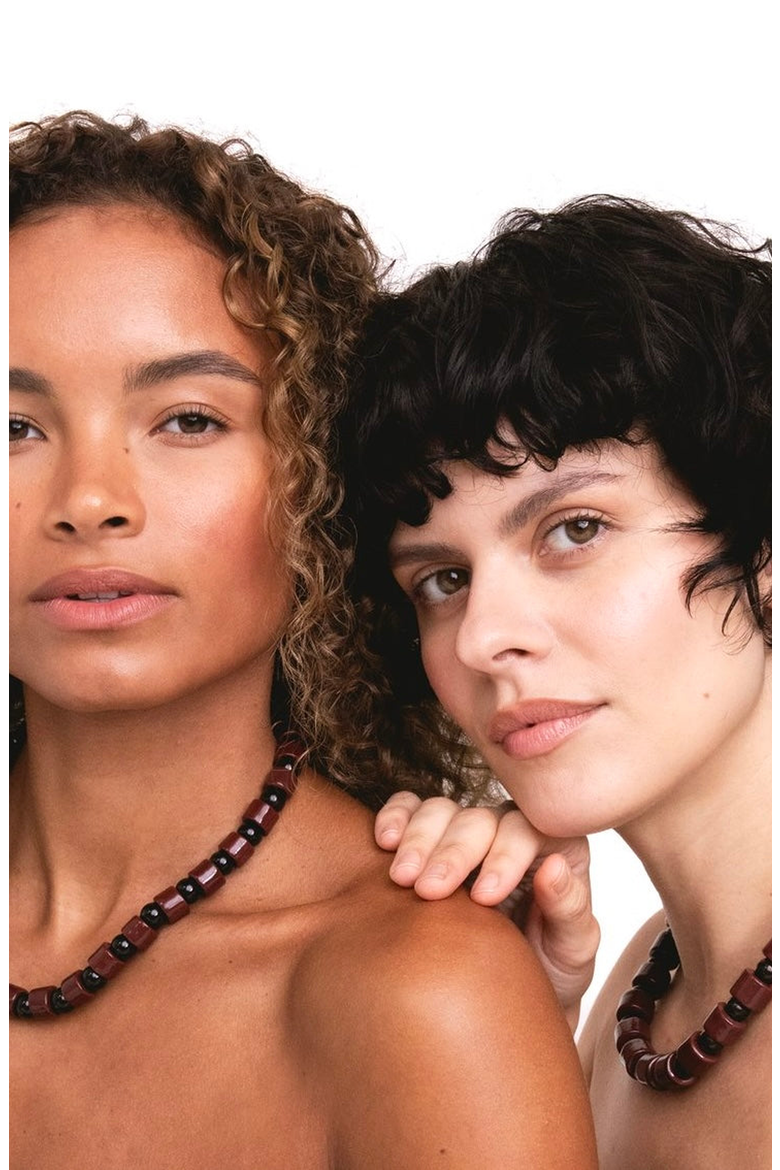 Bead One Sundry Necklace, Alternate, color, Walnut & Onyx
