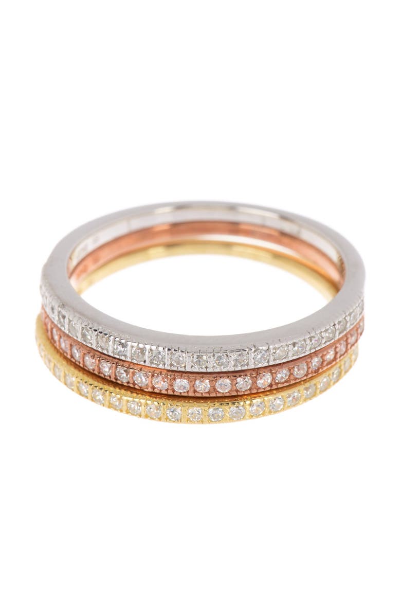 Tri-Tone Swarovski Crystal Half Eternity Band Set, Alternate, color, MULTI