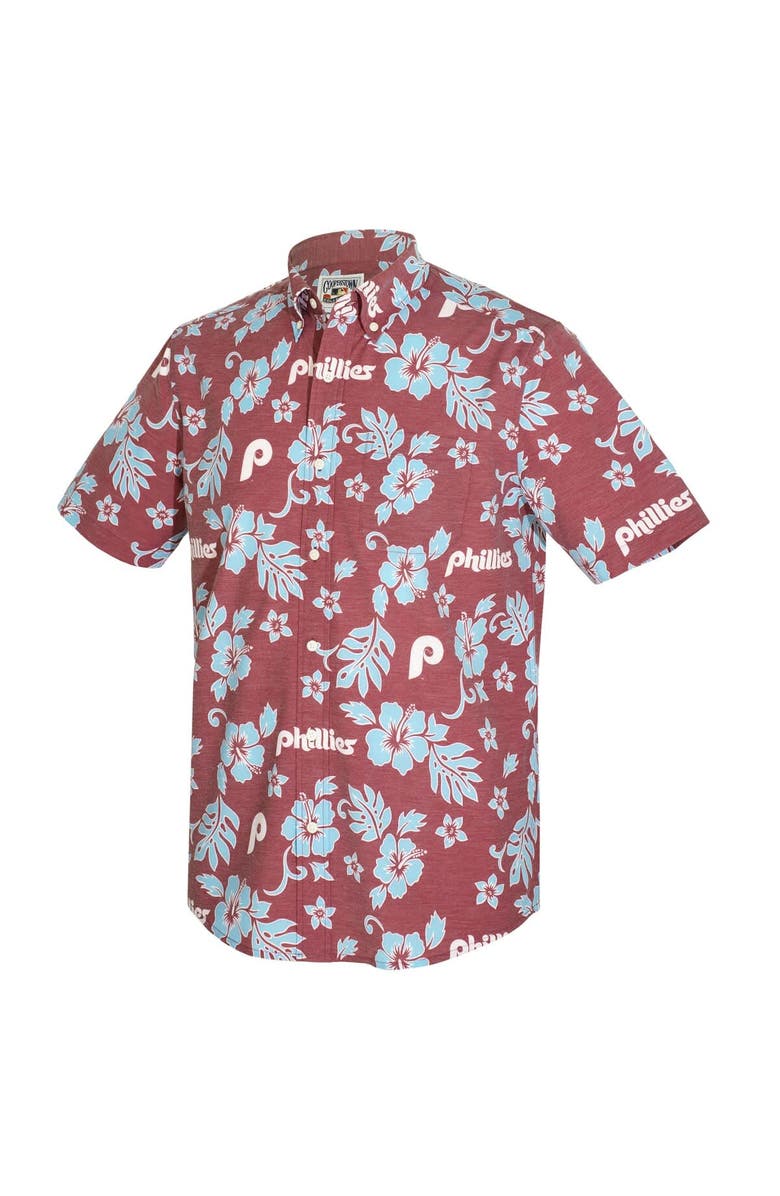 Reyn Spooner Men's Reyn Spooner Maroon Philadelphia Phillies Cooperstown Kekai Performance Button-Down Tri-Blend Top, Alternate, color, Maroon