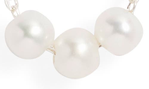Set & Stones Caroline Genuine Freshwater Pearl Necklace In Silver
