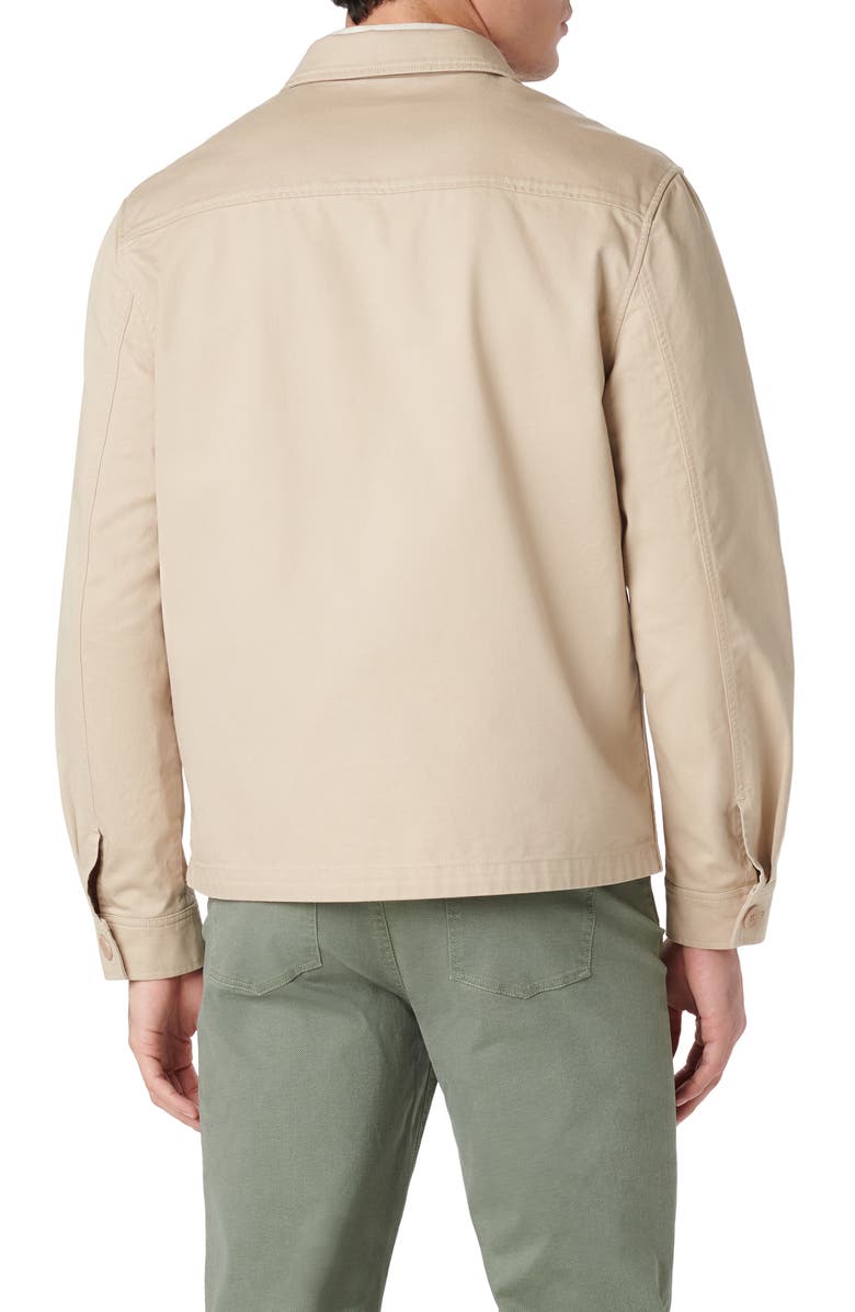 Bugatchi Button-Up Twill Jacket, Alternate, color, Beige