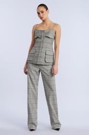 BCBGMAXAZRIA Glen Plaid Vest