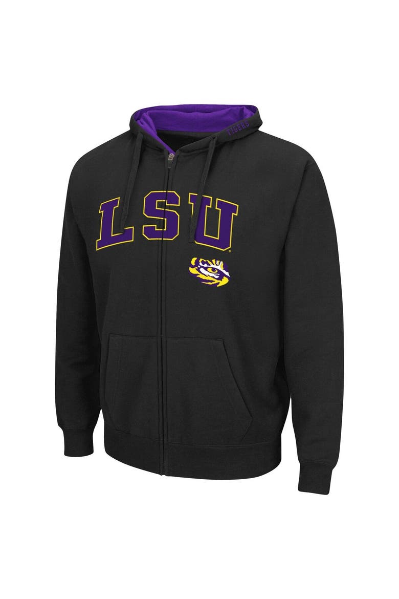 Men's Colosseum Black LSU Tigers Arch & Logo 3.0 Full-Zip Hoodie, Alternate, color, Black
