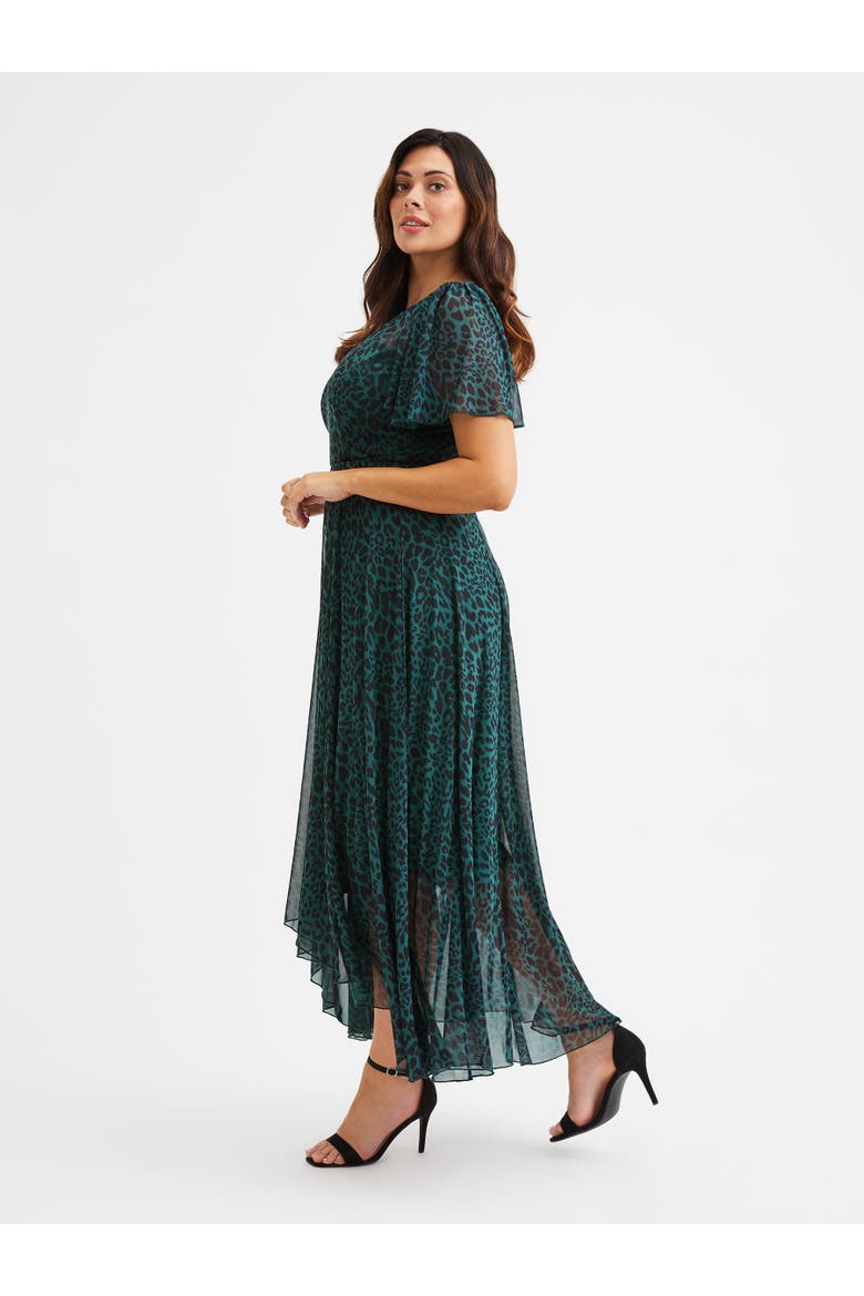 Tilly Animal Print Sweetheart Dress, Alternate, color, Green Leopard