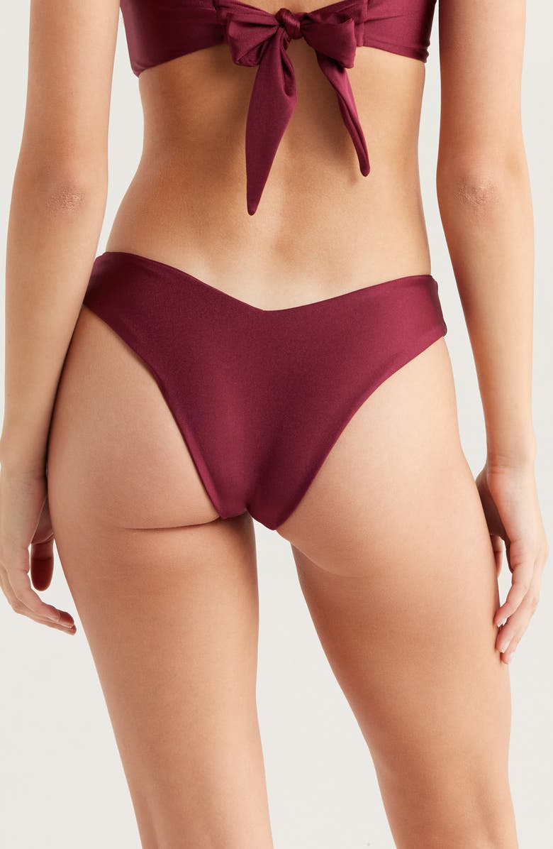 Kulani Kinis V-Cut Bikini Bottoms, Alternate, color, Sangria