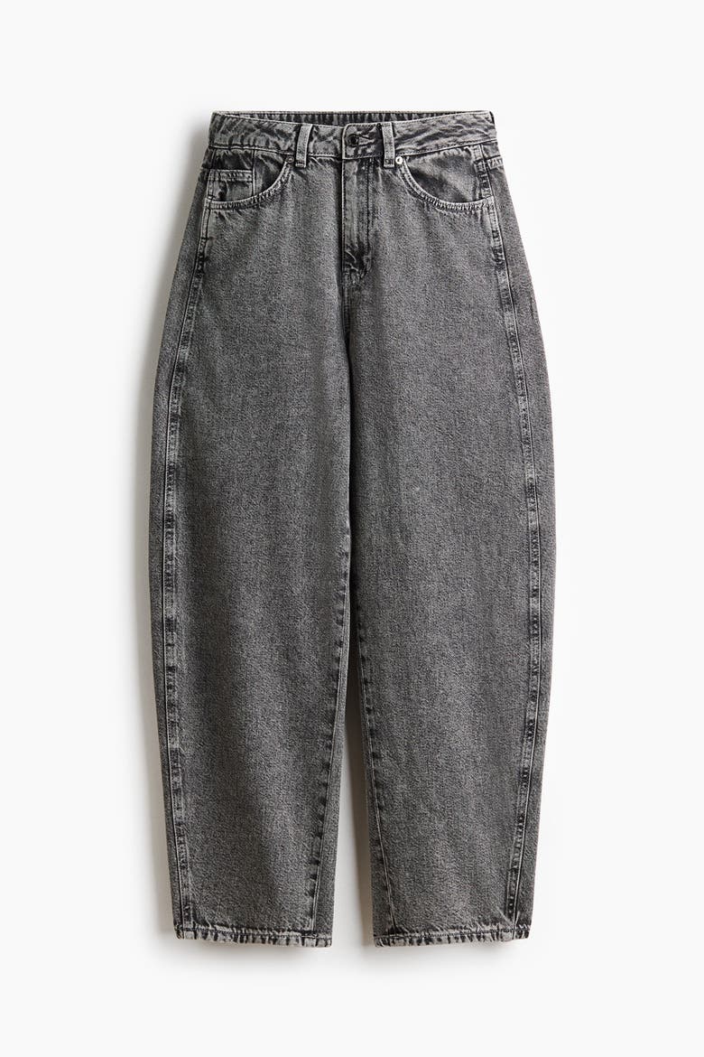 Barrel-Leg High-Waist Jeans, Alternate, color, Denim gray