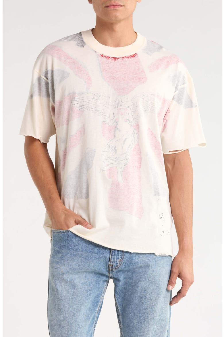 Union Jack Flag Cotton Graphic T-Shirt, Main, color, OFF WHITE