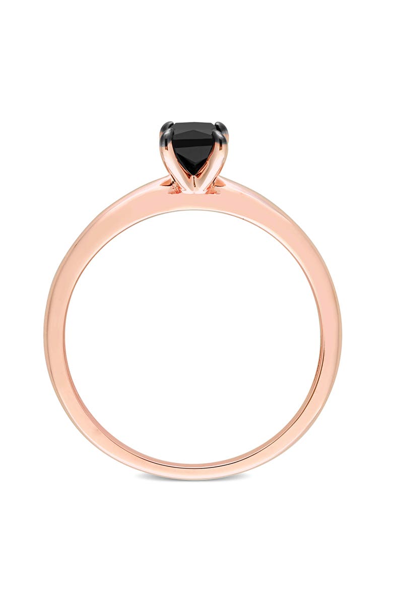 Black Diamond Solitaire Engagement Ring 10k, Alternate, color, 10k Rose Gold