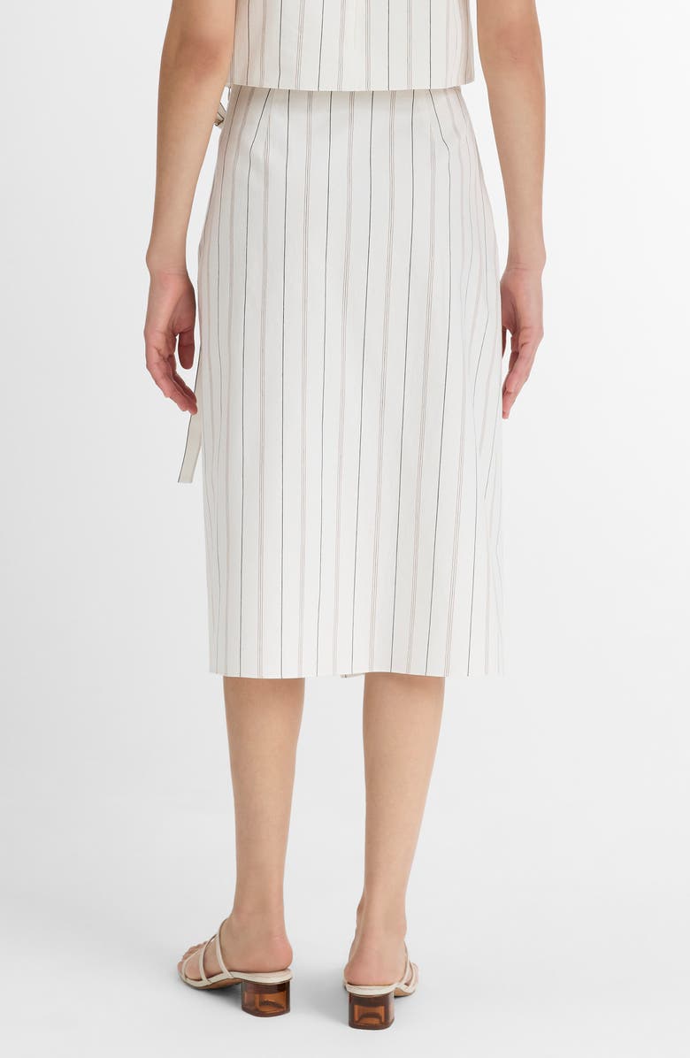 Vince Seedling Stripe Cotton Wrap Skirt, Alternate, color, Off White/ Marigold