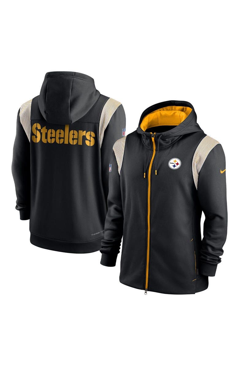 Nike Men's Nike Black Pittsburgh Steelers Performance Sideline Lockup Full-Zip Hoodie, Main, color, 