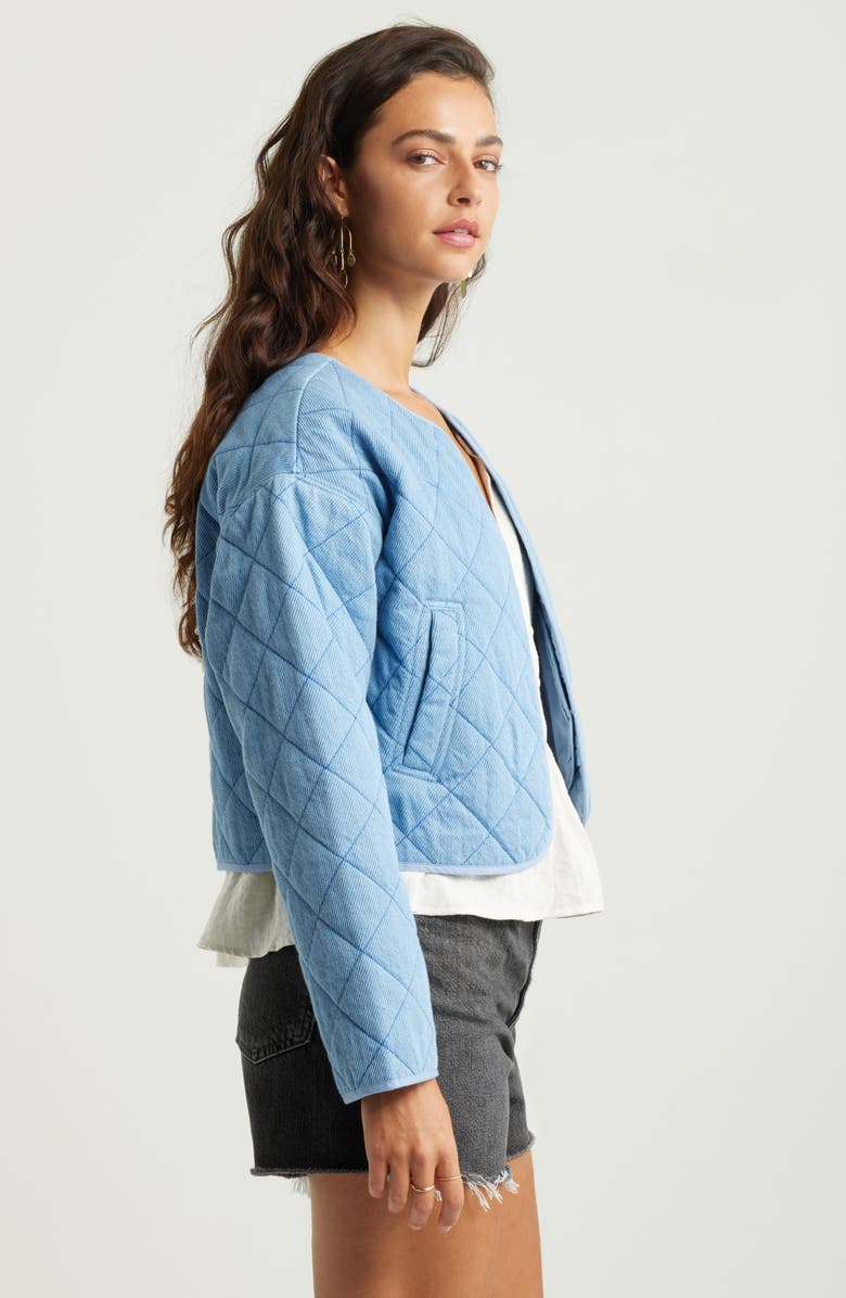 Treasure & Bond Quilted Cotton Twill Open Front Crop Jacket, Alternate, color, 