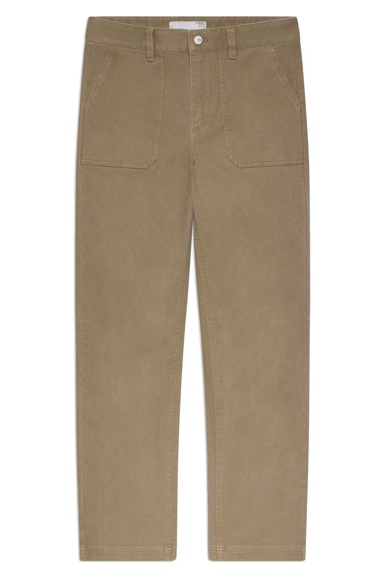 Wide Leg Stretch Cotton Pants, Alternate, color, FOSSIL