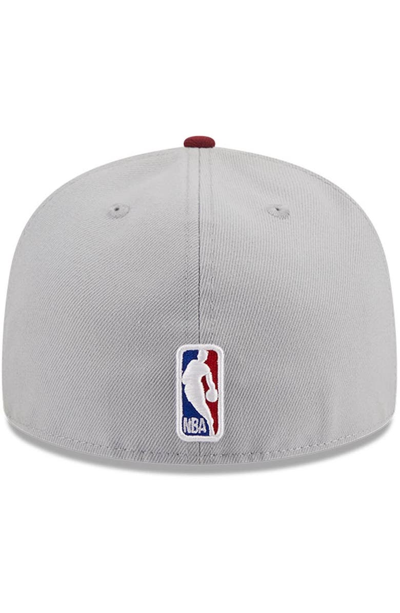 New Era Men's New Era Gray/Wine Cleveland Cavaliers Tip-Off Two-Tone 59FIFTY Fitted Hat, Alternate, color, Gray
