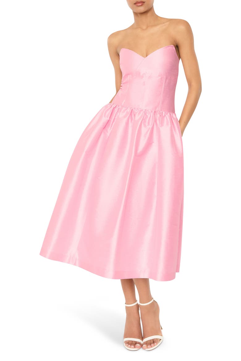 Filomena Fit & Flare Cocktail Dress, Main, color, ROSE SHADOW