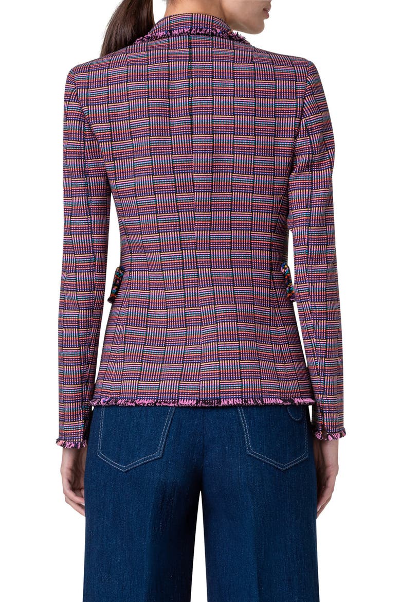 Fringe Tweed Blazer, Alternate, color, PURPLE MULTICOLOR