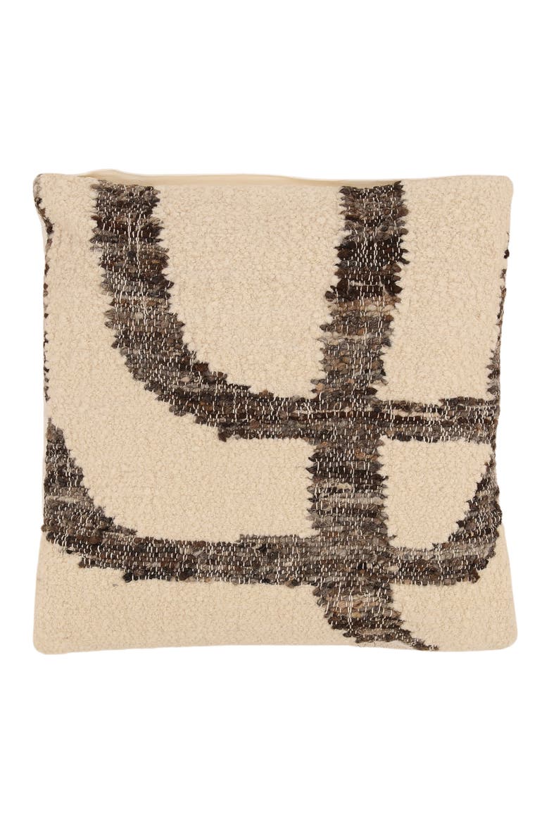 Matteo Handwoven Wool Throw Pillow, Main, color, Charcoal/Ivory