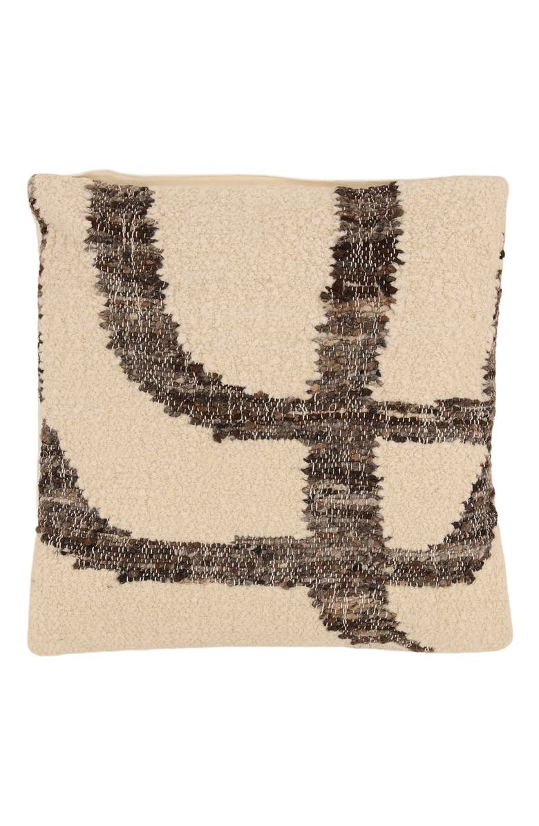 Dovetail Furniture Matteo Handwoven Wool Throw Pillow, Main, color, Charcoal/Ivory
