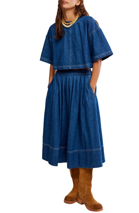 Westley Denim Crop Top & Skirt (Deep Sea Wash)