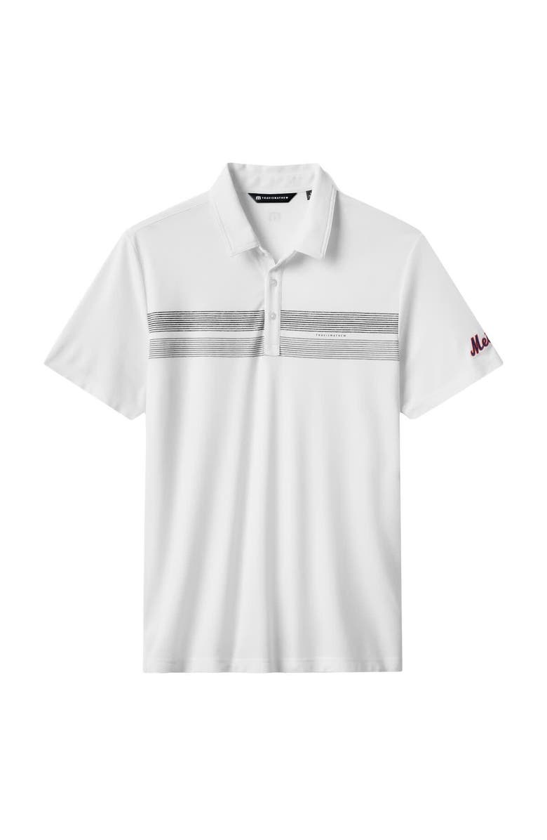 TravisMathew Men's TravisMathew White New York Mets Top Recruit Tri-Blend Polo, Alternate, color, White