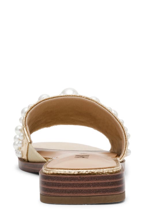 Shop Anne Klein Eugenie Faux Pearl Slide Sandal In Gold