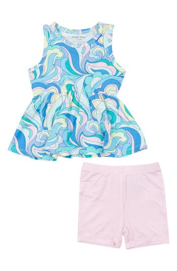 Shop Angel Dear Peplum Top & Bike Shorts Set