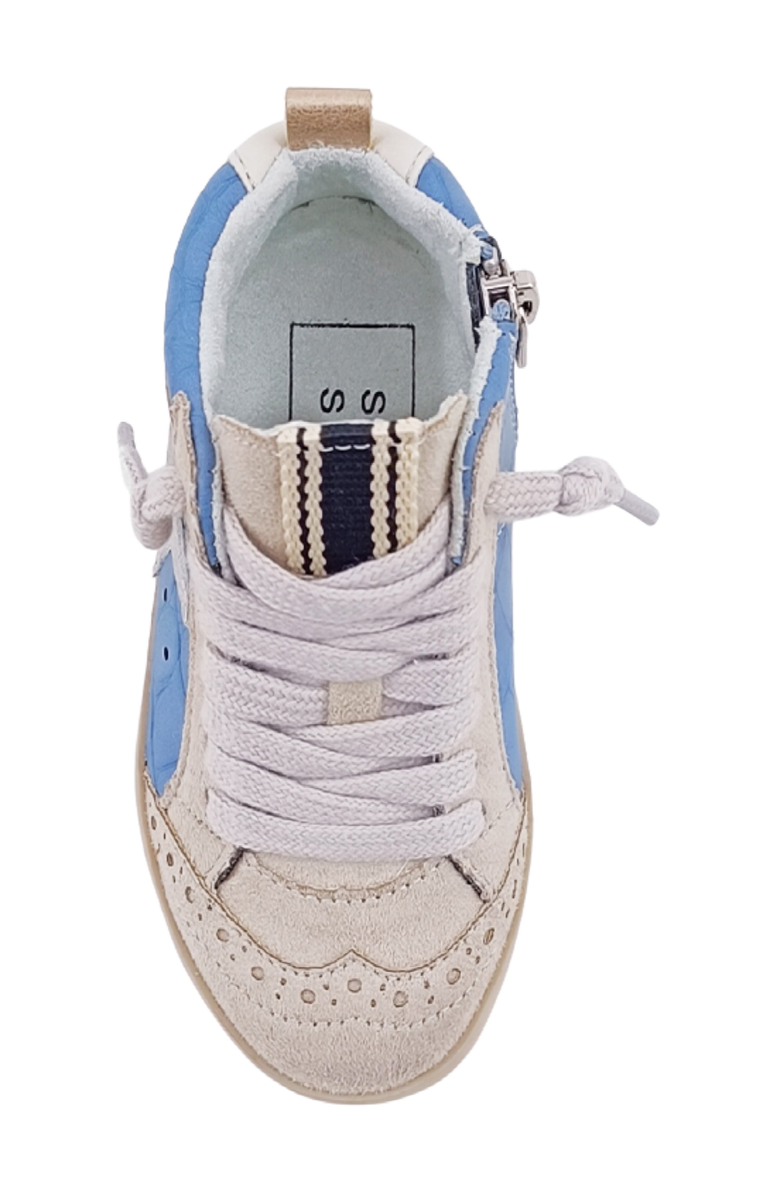 SHUSHOP Kids' Paulina Mid-Top Sneaker, Alternate, color, Blue Croco