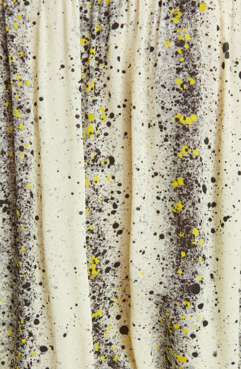 Lemaire Ink Splatter Print Asymmetric Long Sleeve Apron Dress, Alternate, color, 