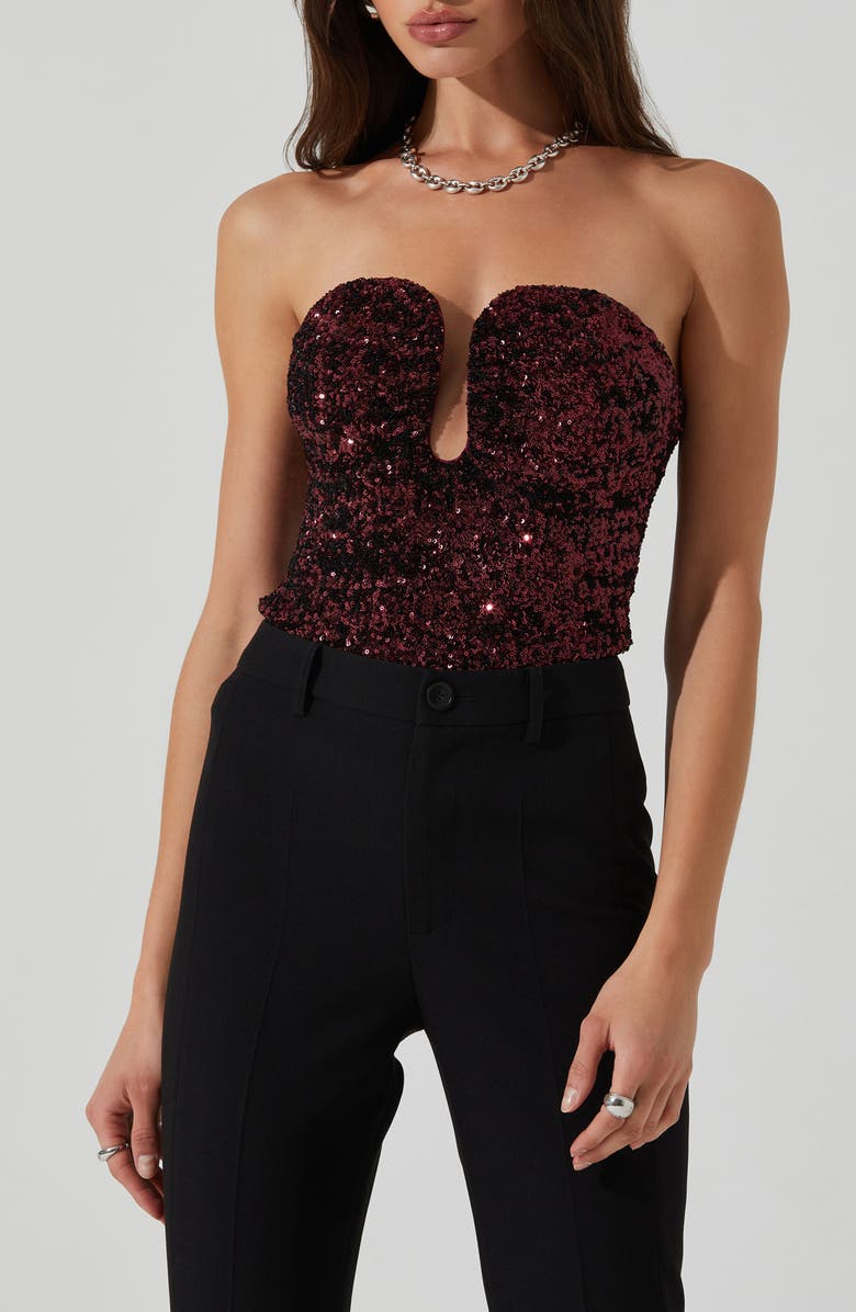 ASTR the Label Arista Strapless Sequin Top, Main, color,