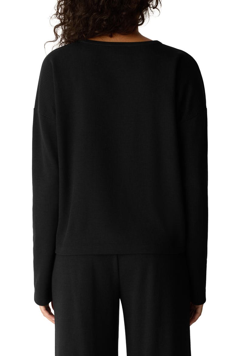 Waffle Knit Box Top, Alternate, color, BLACK