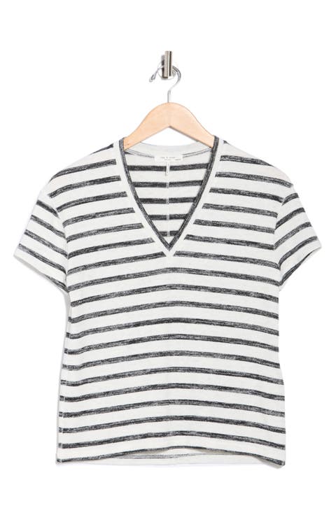 The Knit Stripe V-Neck T-Shirt