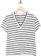 rag & bone The Knit Stripe V-Neck T-Shirt