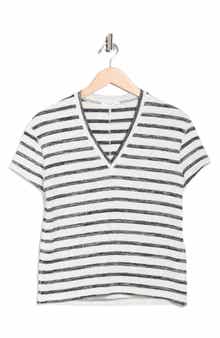 rag & bone The Knit Stripe V-Neck T-Shirt