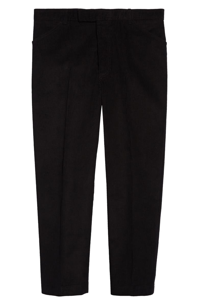 Thom Browne Cotton Corduroy Tapered Leg Chinos, Main, color, Black