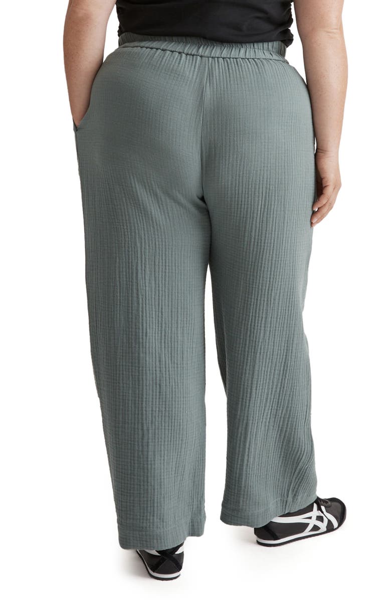 Madewell The Plus Untailored Wide Leg Crop Pants, Alternate, color, Architect Green