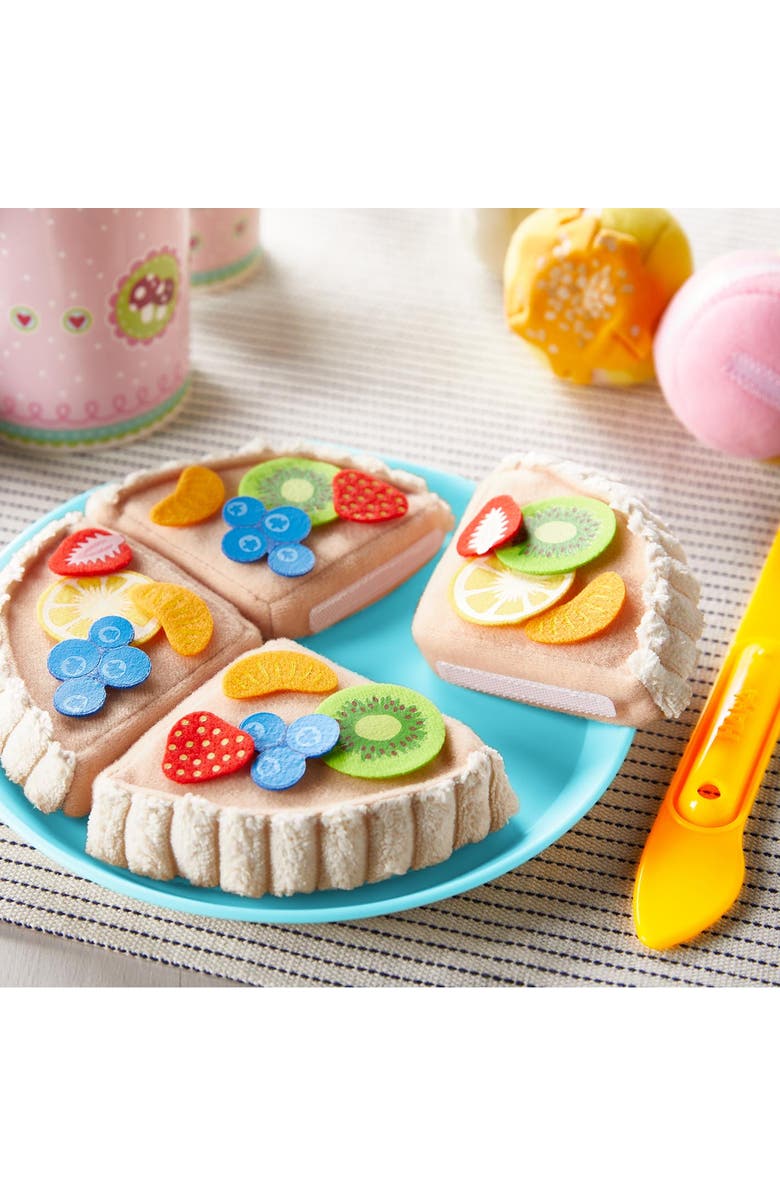 HABA Soft Fruit Tart Pretend Food Dessert with Felt Toppings & Plate Play Food Set - Toy Kitchen Accessories for Kids & Little Bakers, Alternate, color, 