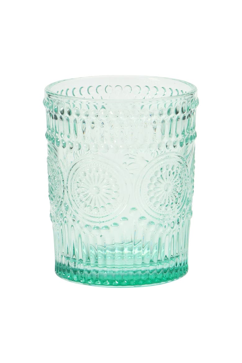 12 oz. Embossed Drinking Glass, 4 Colors, Alternate, color, Green