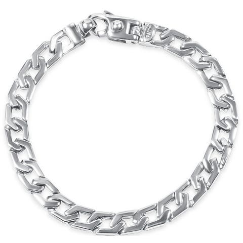 Braccio Men's 26 Gram Trap Link Solid Silver Bracelet 8.5"