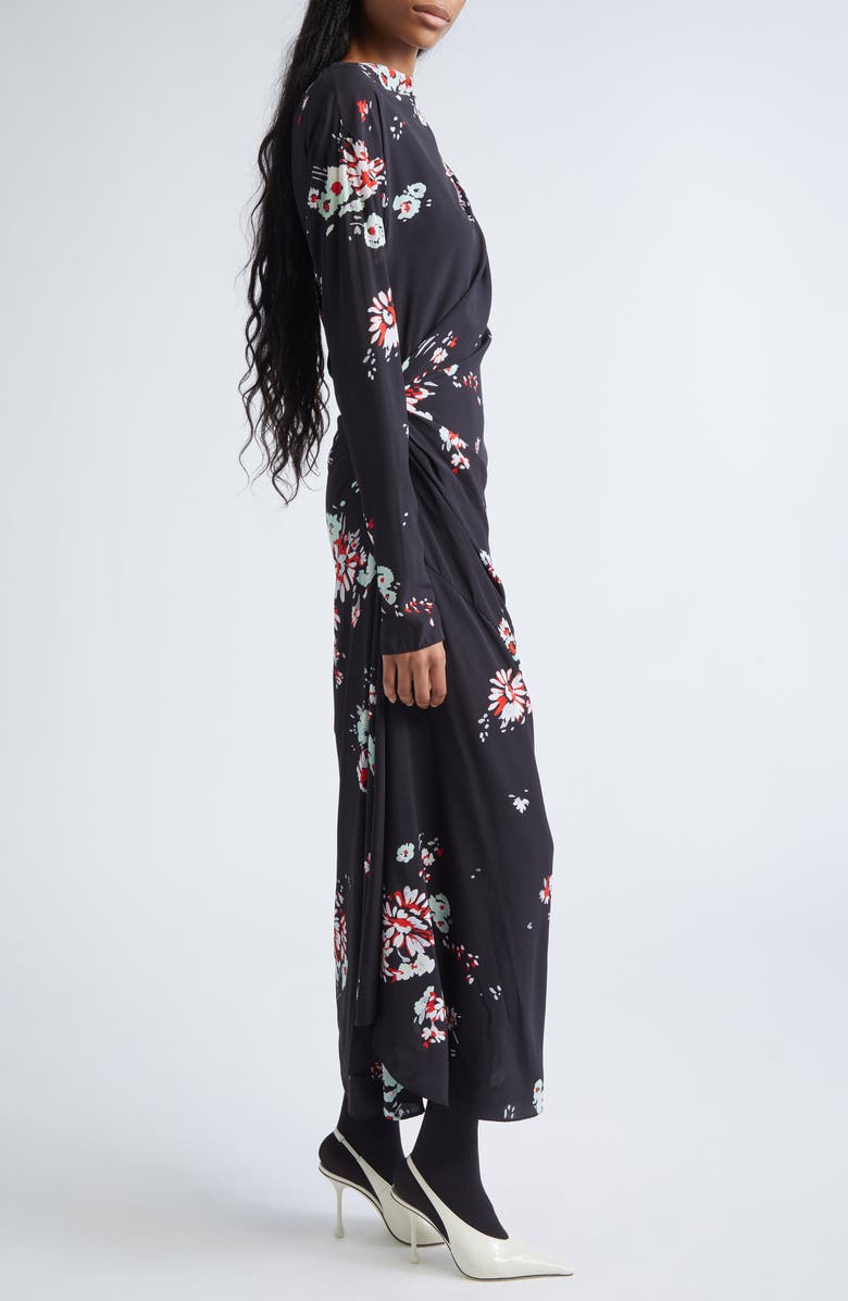 Proenza Schouler Trudie Floral Print Dress, Alternate, color, Black Multi