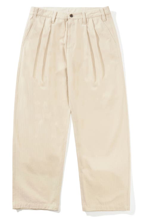 Pleat Front Cotton Pants