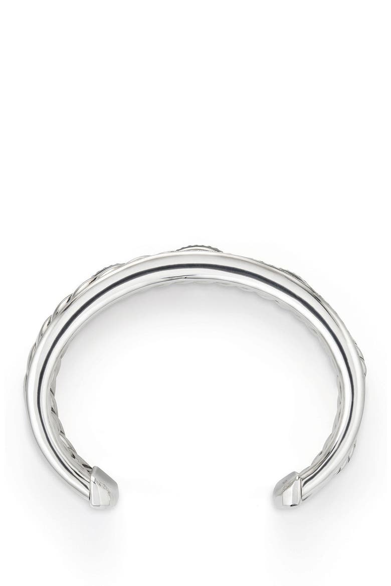 Wellesley Link Cuff with Diamonds, 27mm, Alternate, color, SILVER